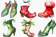 Christmas Elf Shoes Clipart, an Illustration by Canvas Craft (Thumbnail 3 of 8)