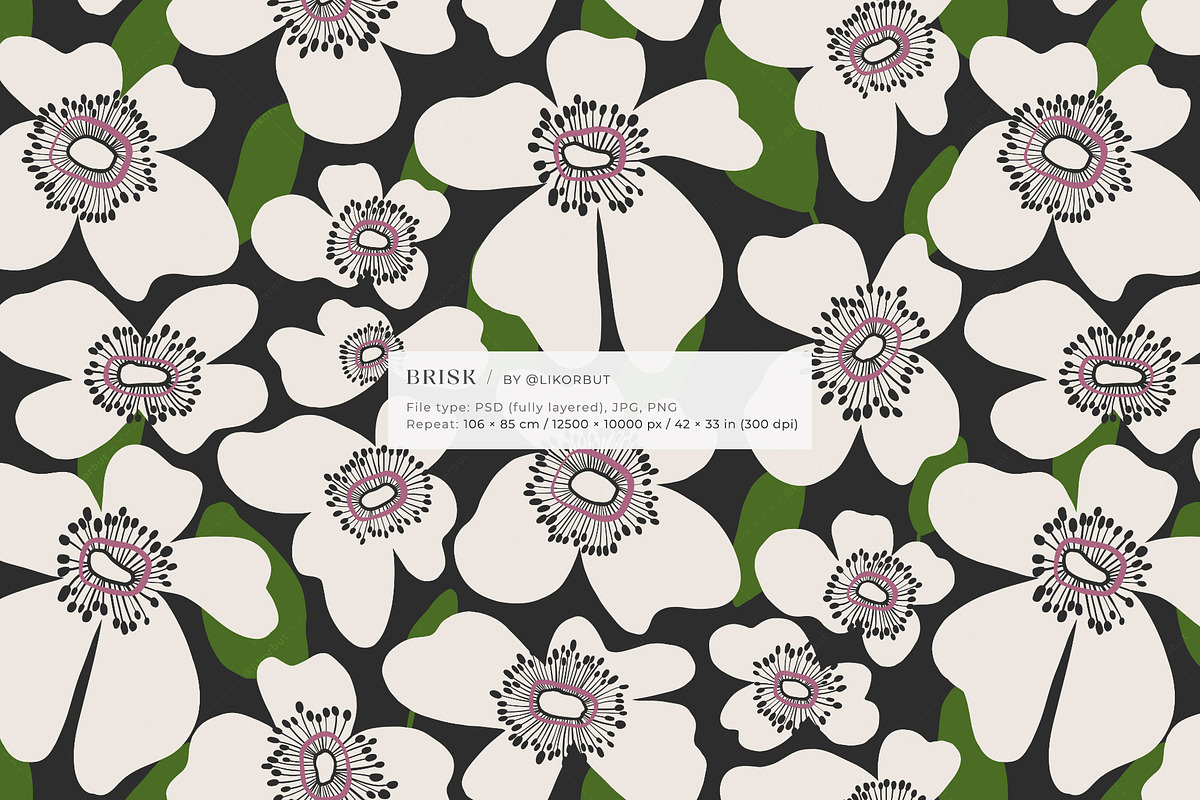 Bold Abstract Modern Flowers Pattern, a Pattern Graphic by likorbut (Photo 11 of 12)