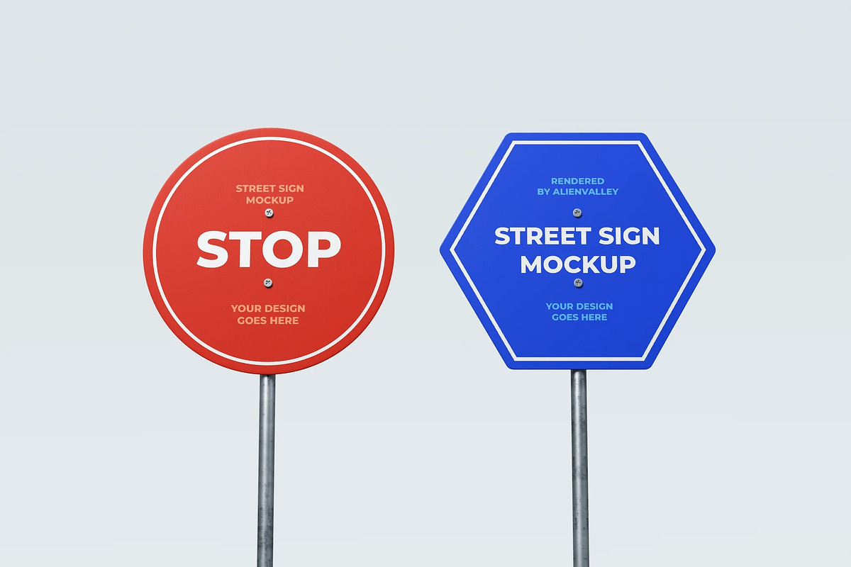 Street Sign Mockup, an Advertising Mockup by zpackcreative (Photo 1 of 4)