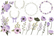 Lavender Bicycle & Flower Vectors, an Illustration by Amanda Ilkov (Thumbnail 4 of 5)