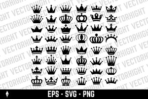 Set of crown icons, an Object Graphic by Vectorhight