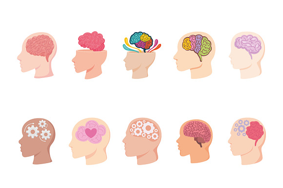 Profile Brains Illustration Set preview 4