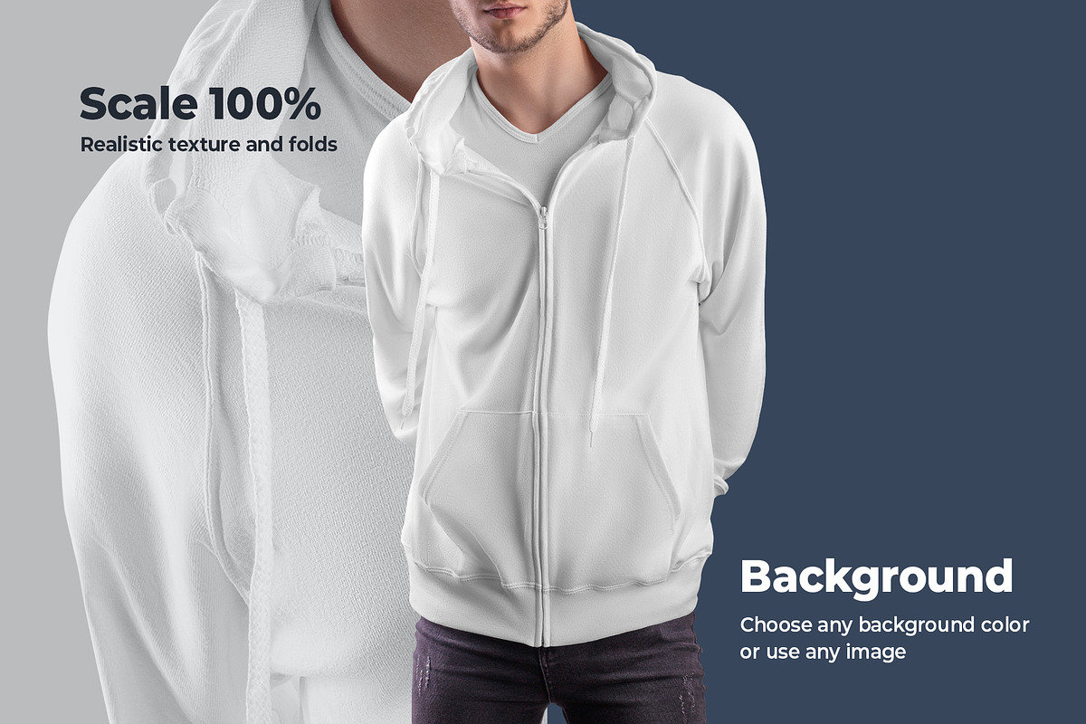 10 Men's Zip Hoodie Mockups, a Hoody Mockup by Grow Design Craft Studio (Photo 8 of 8)