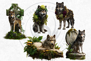 Watercolor Mystic Wolves Clipart Set, an Animal Illustration by ThatsDesignArt (Thumbnail 4 of 15)