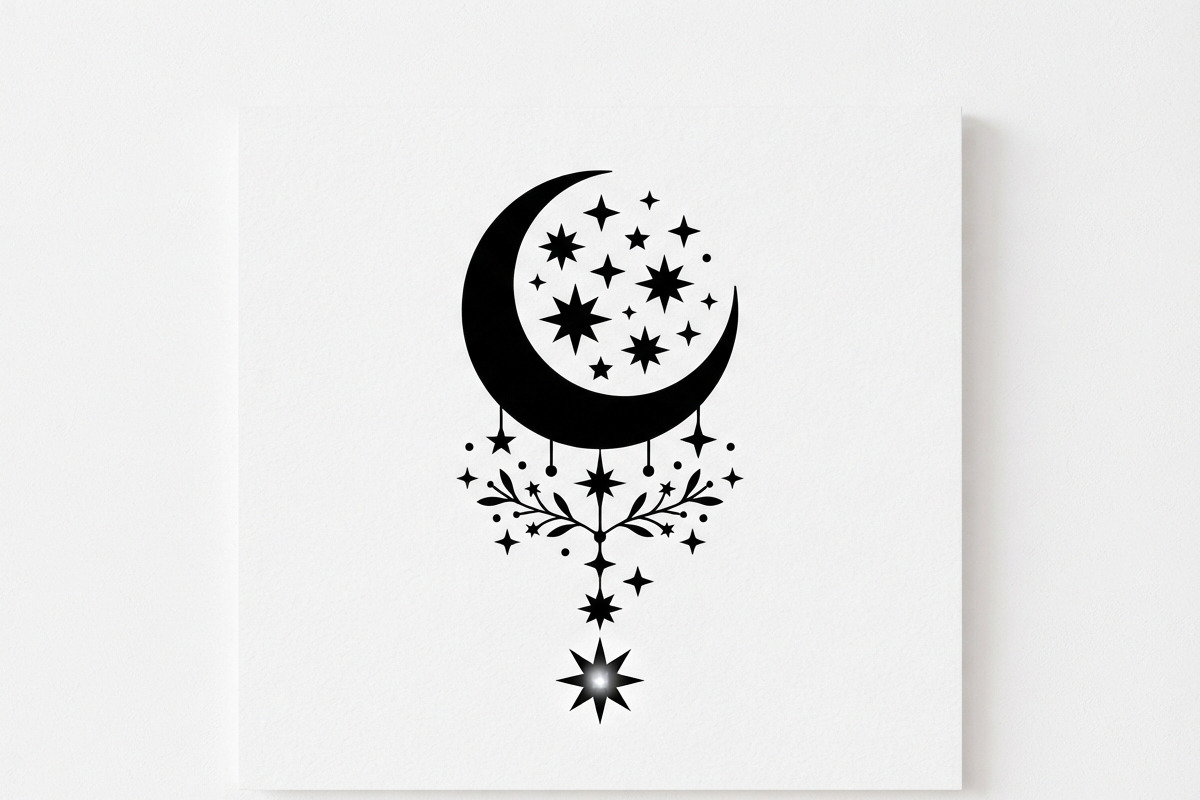 50 Crescent Moon with Stars, an Empty State Illustration by Amazin_art (Photo 5 of 47)