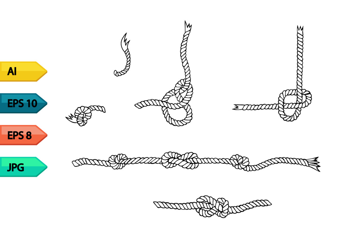 Rope frames and knots vector set, a Pattern Graphic by julia_musdotter (Photo 9 of 11)
