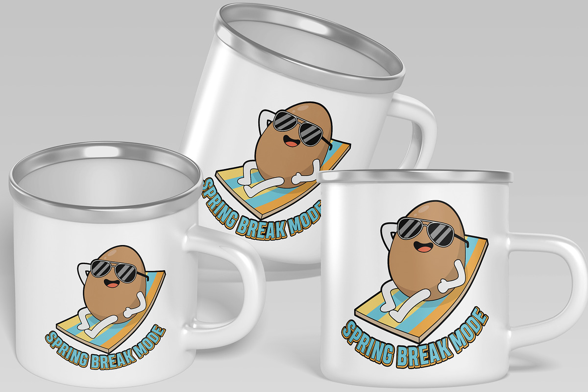 Spring Break Mode Potato T-Shirt SVG, an Object Illustration by Ghagra (Photo 4 of 7)