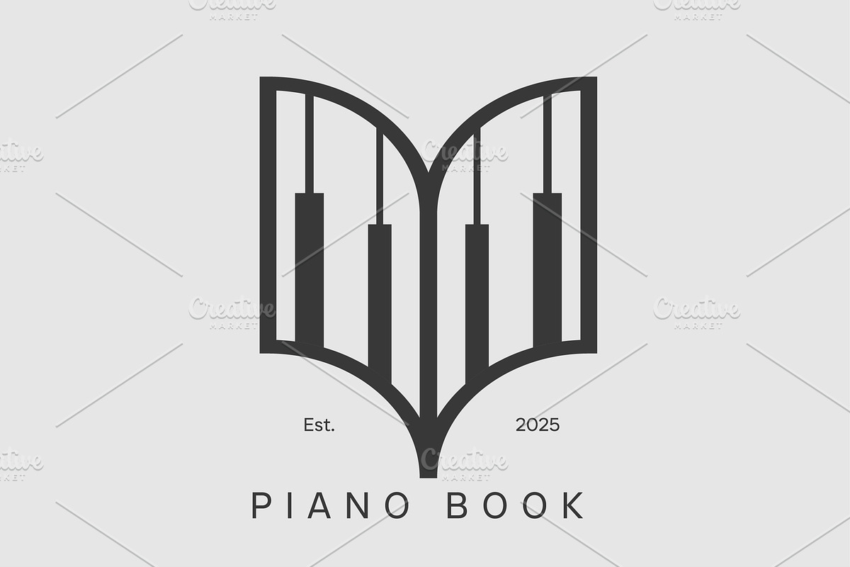 Piano Book Logo Design Illustration, a Branding & Logo Template by Morvana Crew