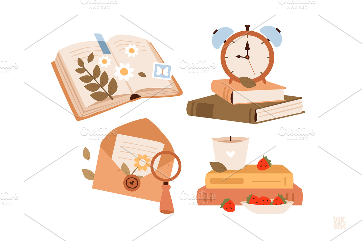 Cozy Reading Clipart Bundle, an Education Illustration by vik.stock (Photo 6 of 8)
