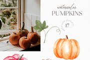 Watercolor Fall Pumpkin Clipart, a Decorative Illustration by YuliyaArtGarden (Thumbnail 2 of 5)