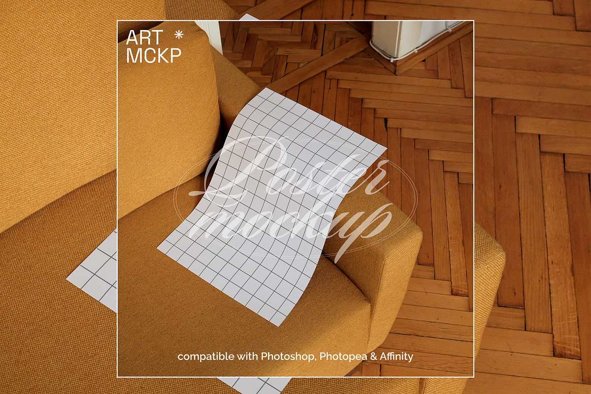 Printed poster interior mockup, a Merchandise Mockup by MCKP*ME (Photo 2 of 3)