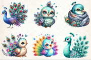 Cute Adorable Peacock Clipart, an Illustration by Rose Art (Thumbnail 3 of 7)