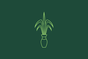 Paris Lily Plant Green Line Logo