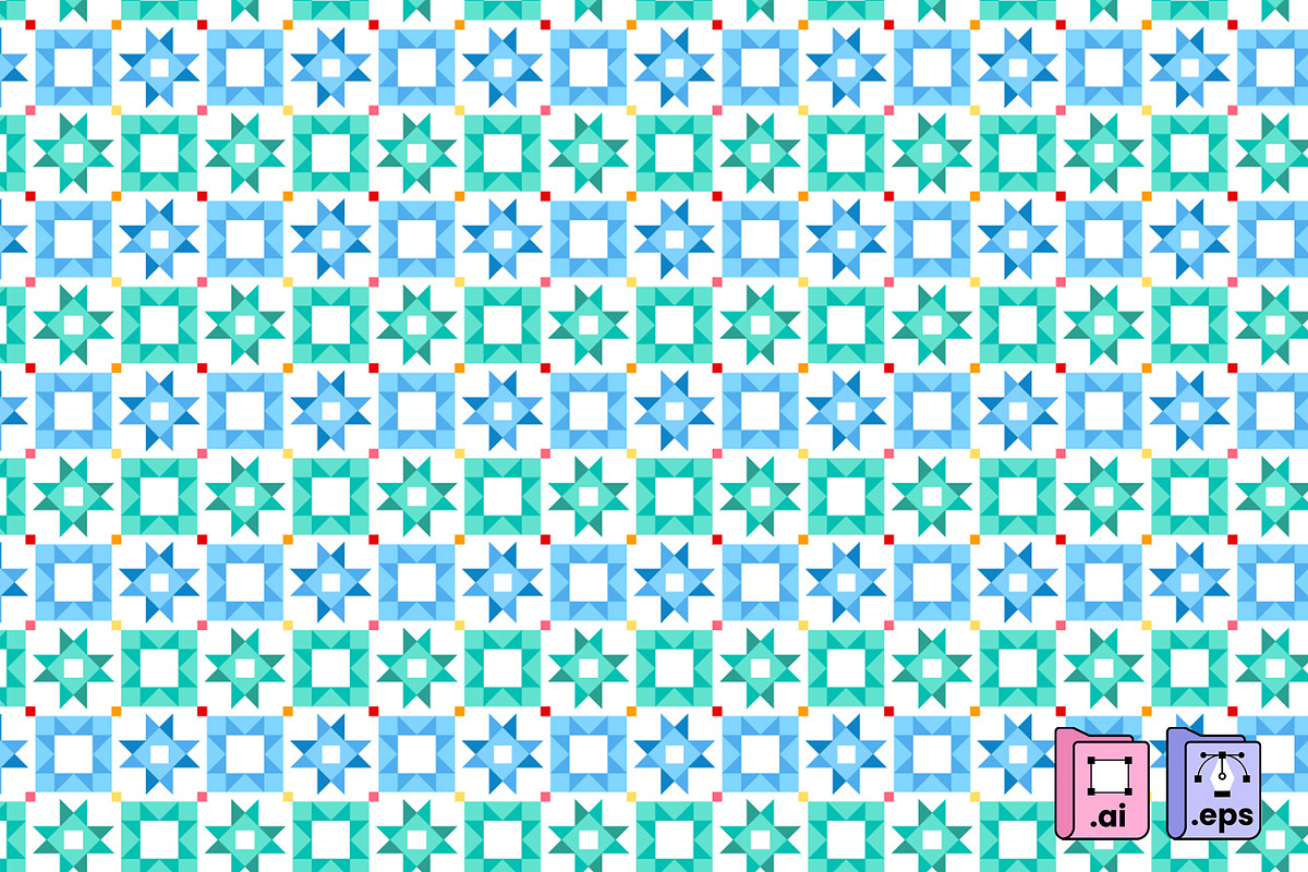 Bright Geometric Tile Pattern, a Pattern Graphic by MISS CHATZ (Photo 1 of 3)