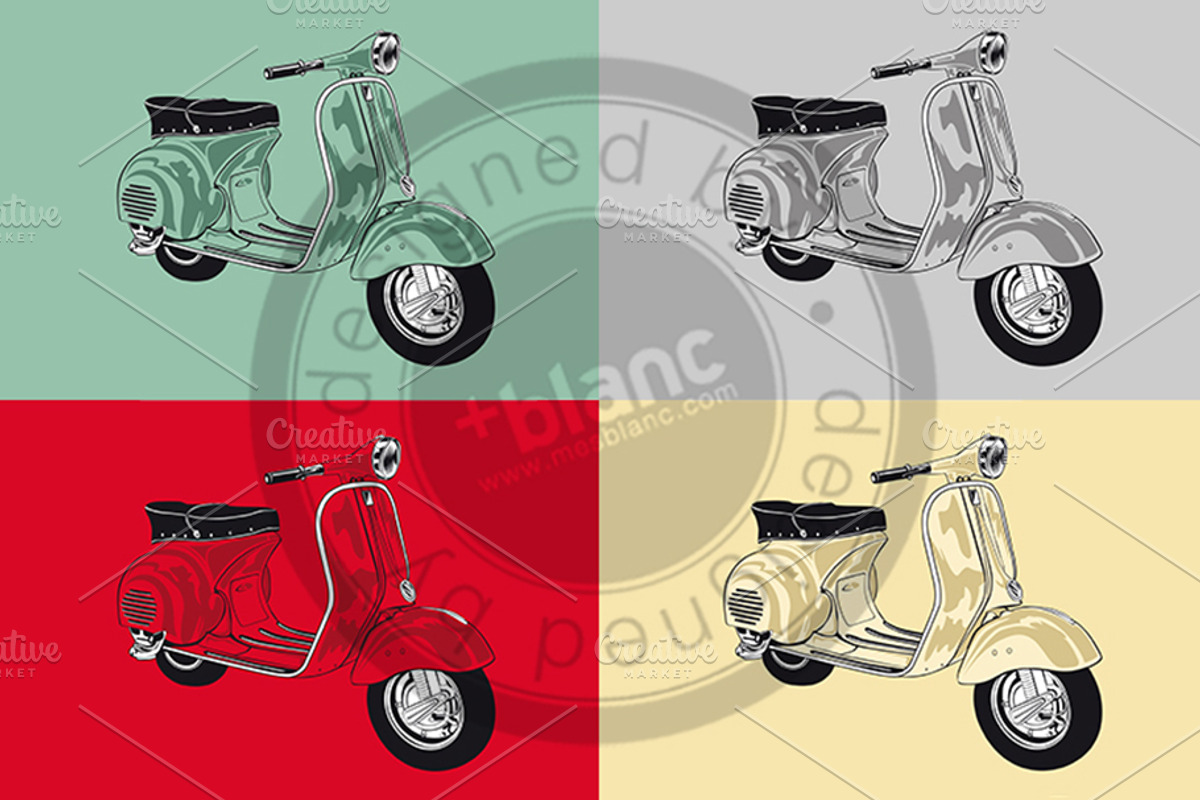 retro scooter, an Illustration by mesblanc (Photo 2 of 2)