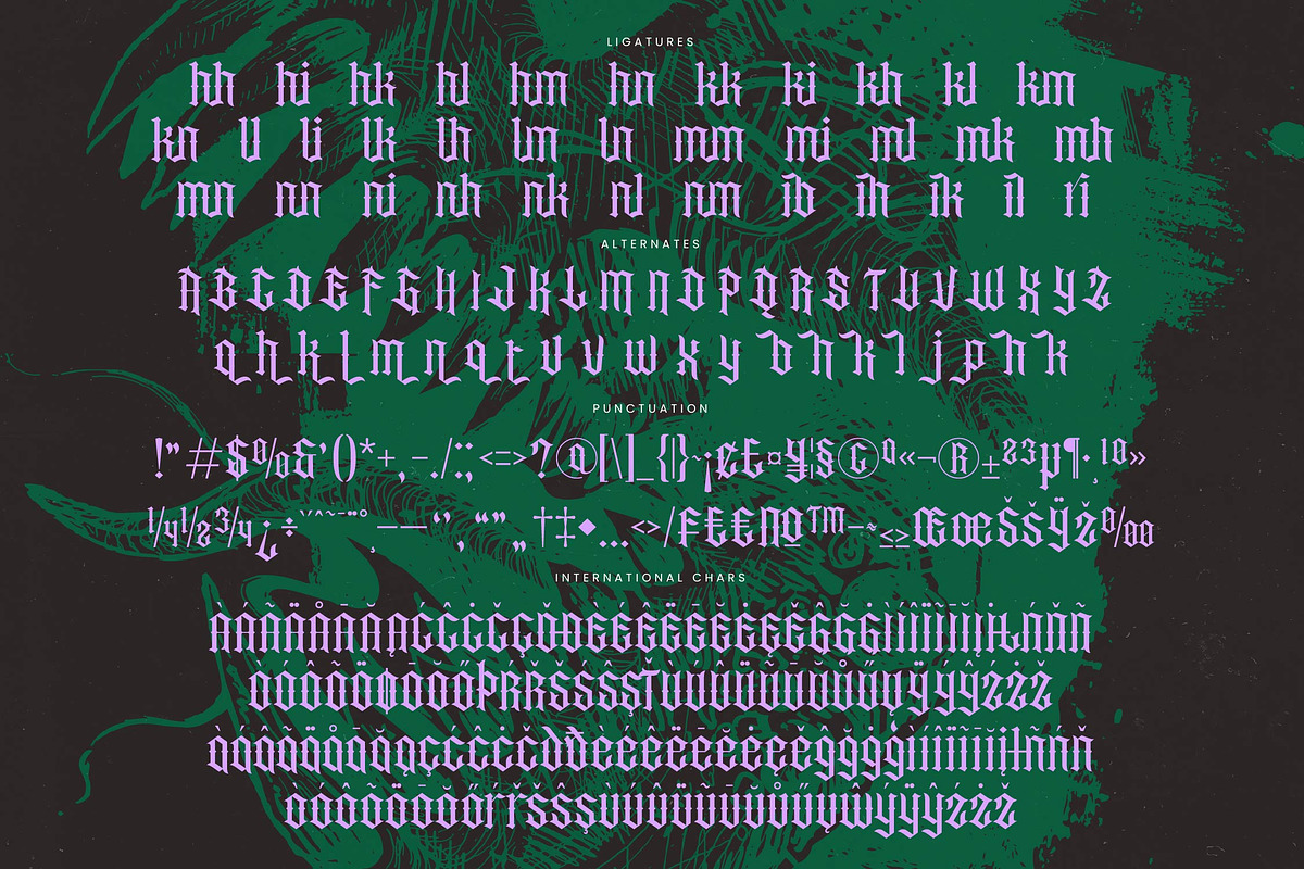 Recoil Backlash Blackletter Font, a Blackletter Font by timelesstype.co (Photo 19 of 20)