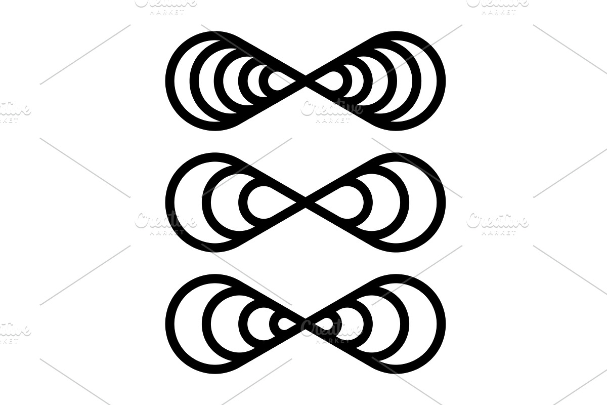 Infinity symbol set. Vector, an Object Illustration by COLORFUL