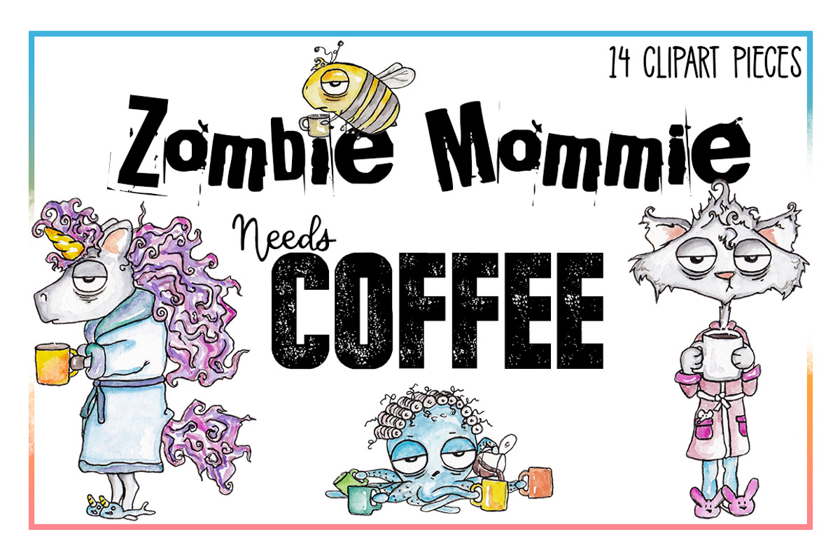 Coffee Zombie Critters, an Animal Illustration by Cuddle Bunnie Studio (Photo 1 of 4)