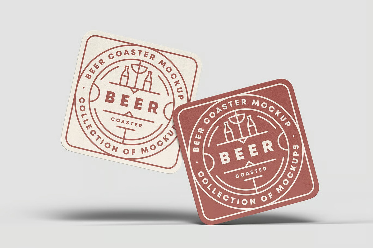 Beer Coaster Mock-up, an Advertising Mockup by zippypixelstudio (Photo 8 of 15)