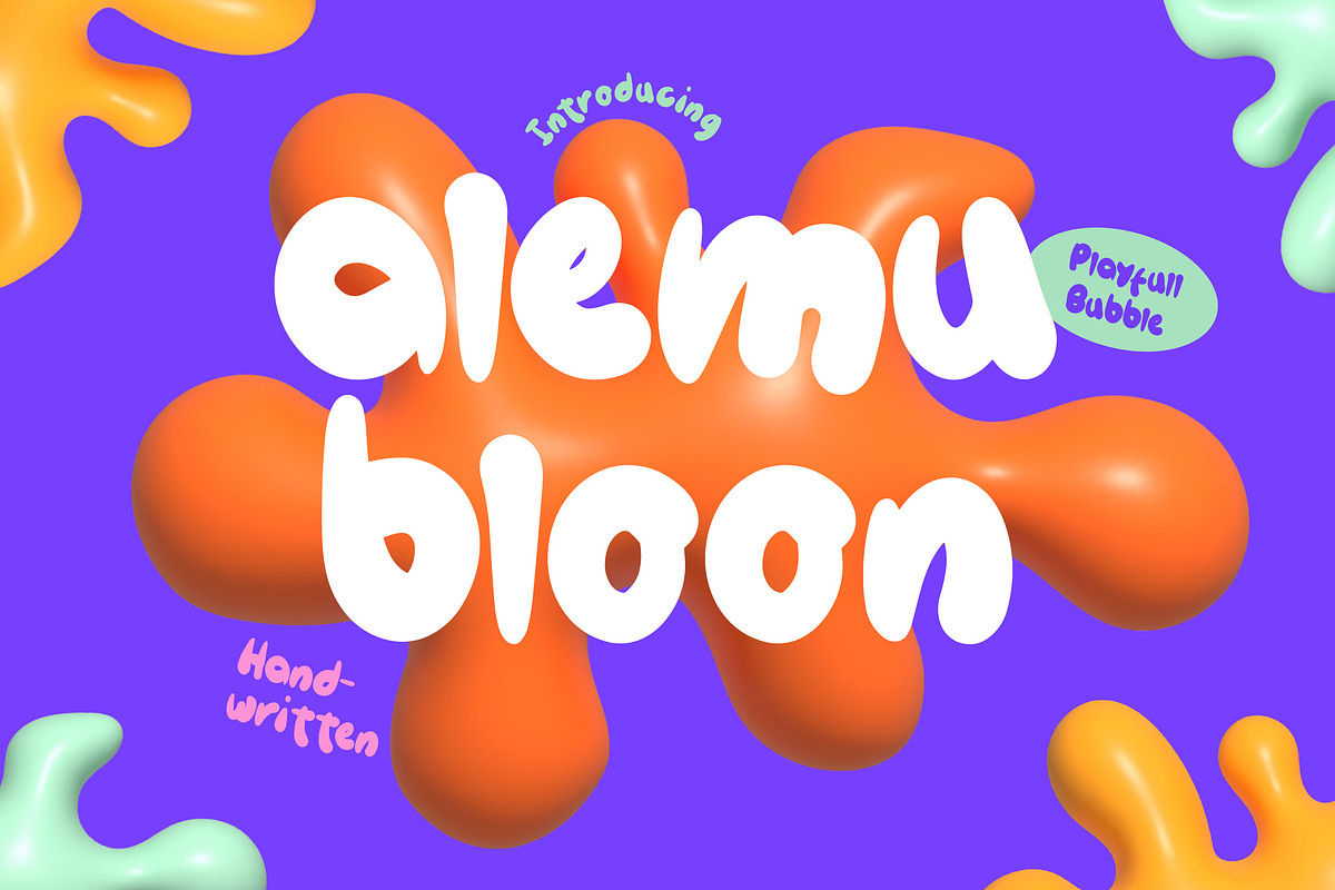 Alemu Bloon - Playful Handwritten, a Handwritten Font by Samtiv Studio (Photo 1 of 7)
