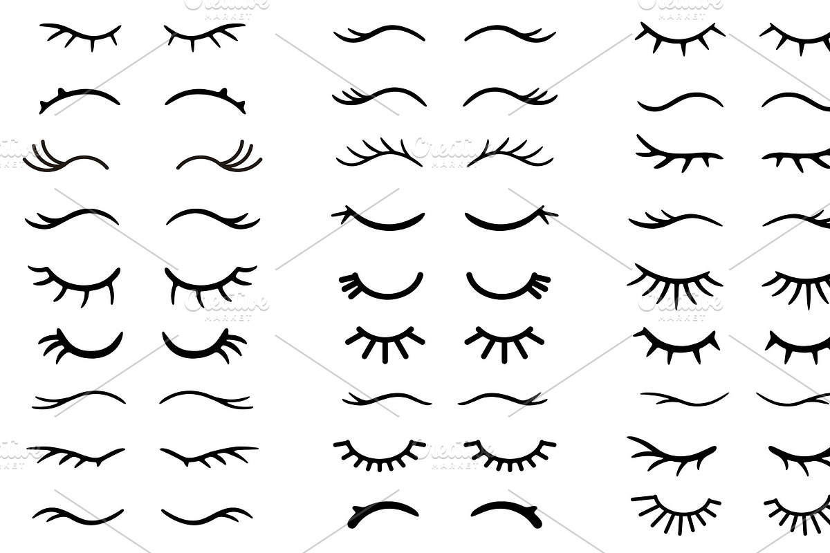 Cute closed eye with eyelashes, an Object Graphic by BaldeZh