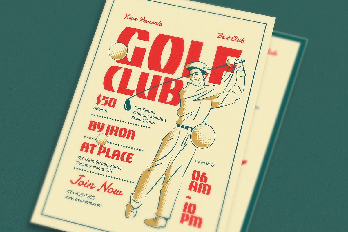 Retro Golf Club Flyer, a Flyer Template by Guuver (Photo 2 of 3)