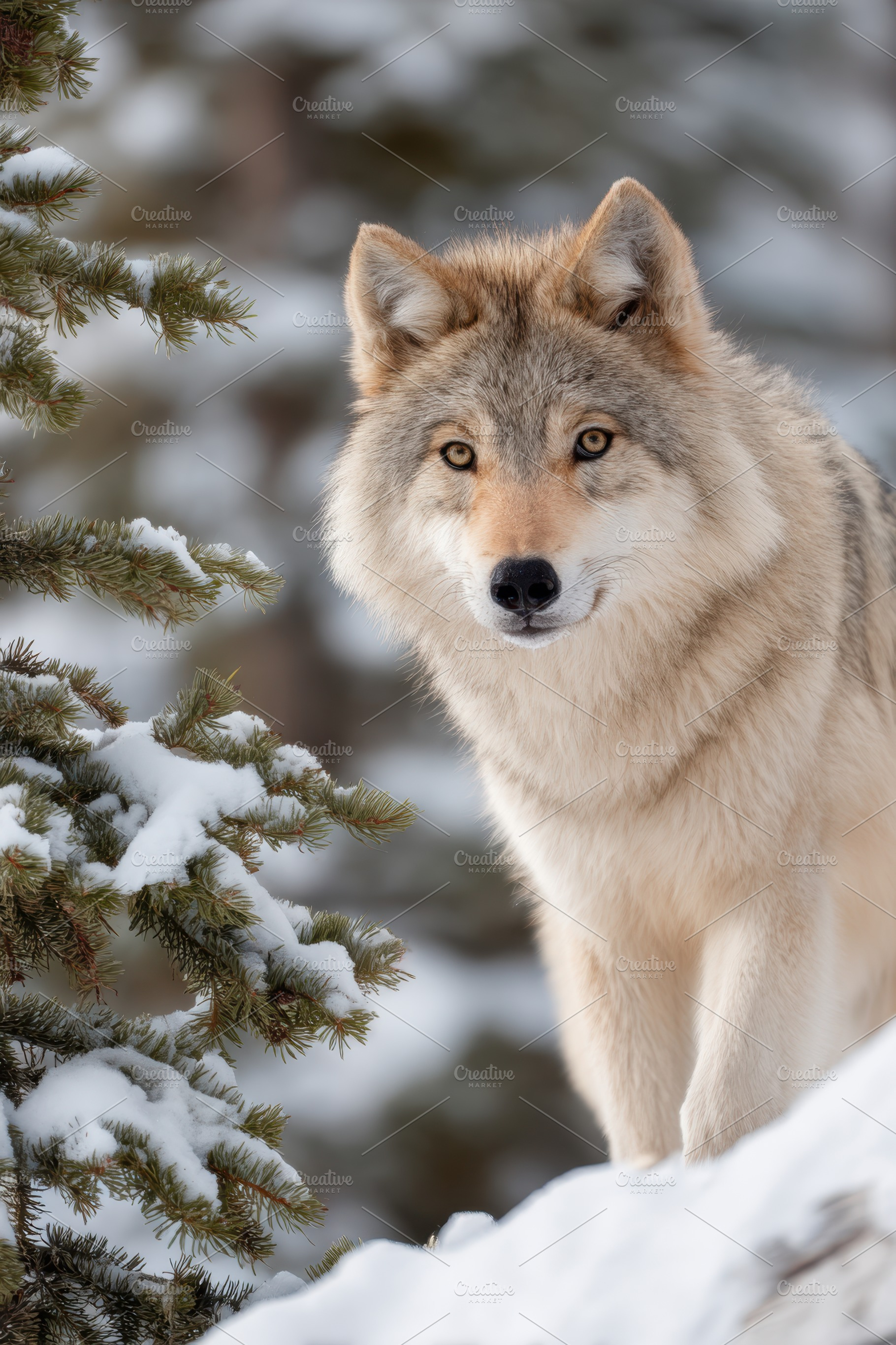 Wolf in snowy landscape, an Animal Photo by AlyaAnd
