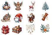 Rustic Christmas Clipart, an Illustration by Designworld (Thumbnail 3 of 6)