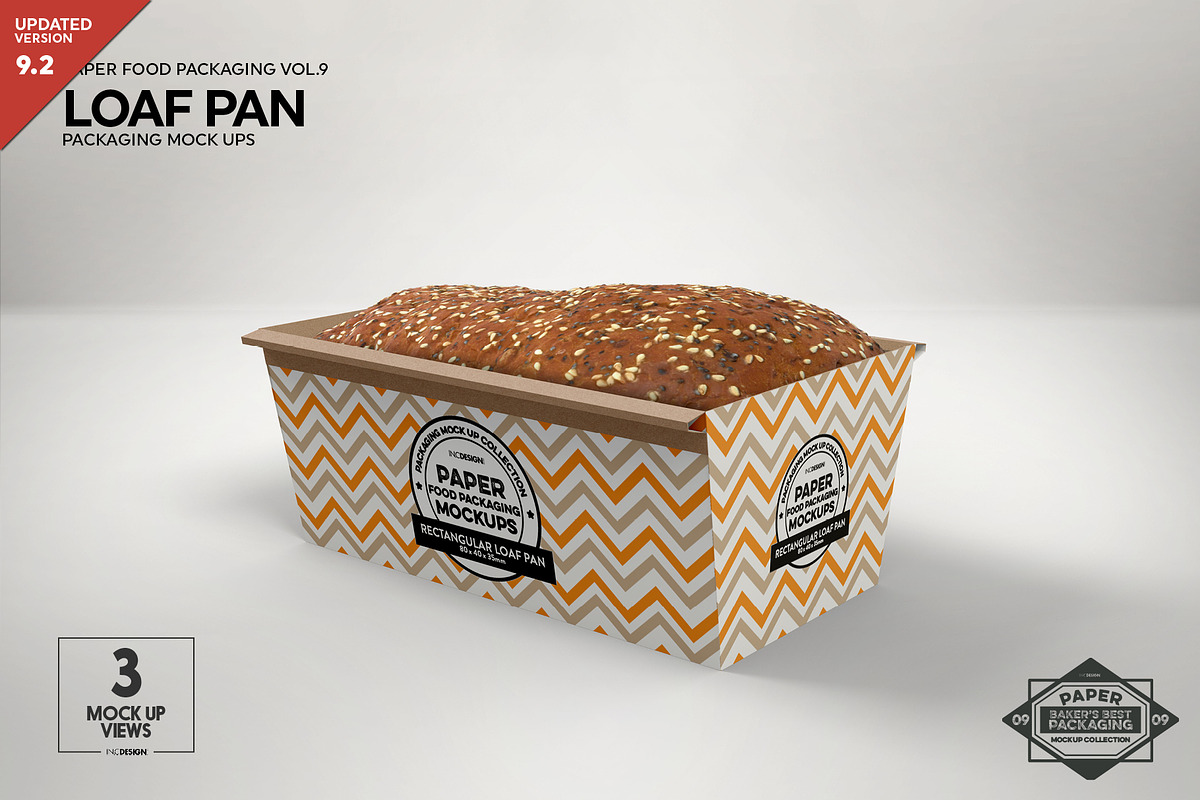 Loaf Cake Mold Packaging Mockup, a Packaging Mockup by INCDesign (Photo 1 of 8)