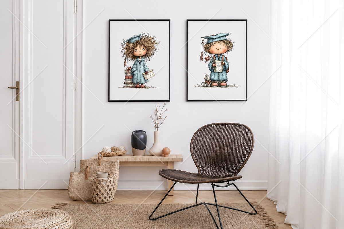 Whimsical Graduation Kids Clipart, a Seasonal Illustration by Canvas Craft (Photo 7 of 10)