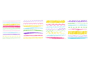 Crayon lines and strokes. Scrawl, an Illustration by winwin.art