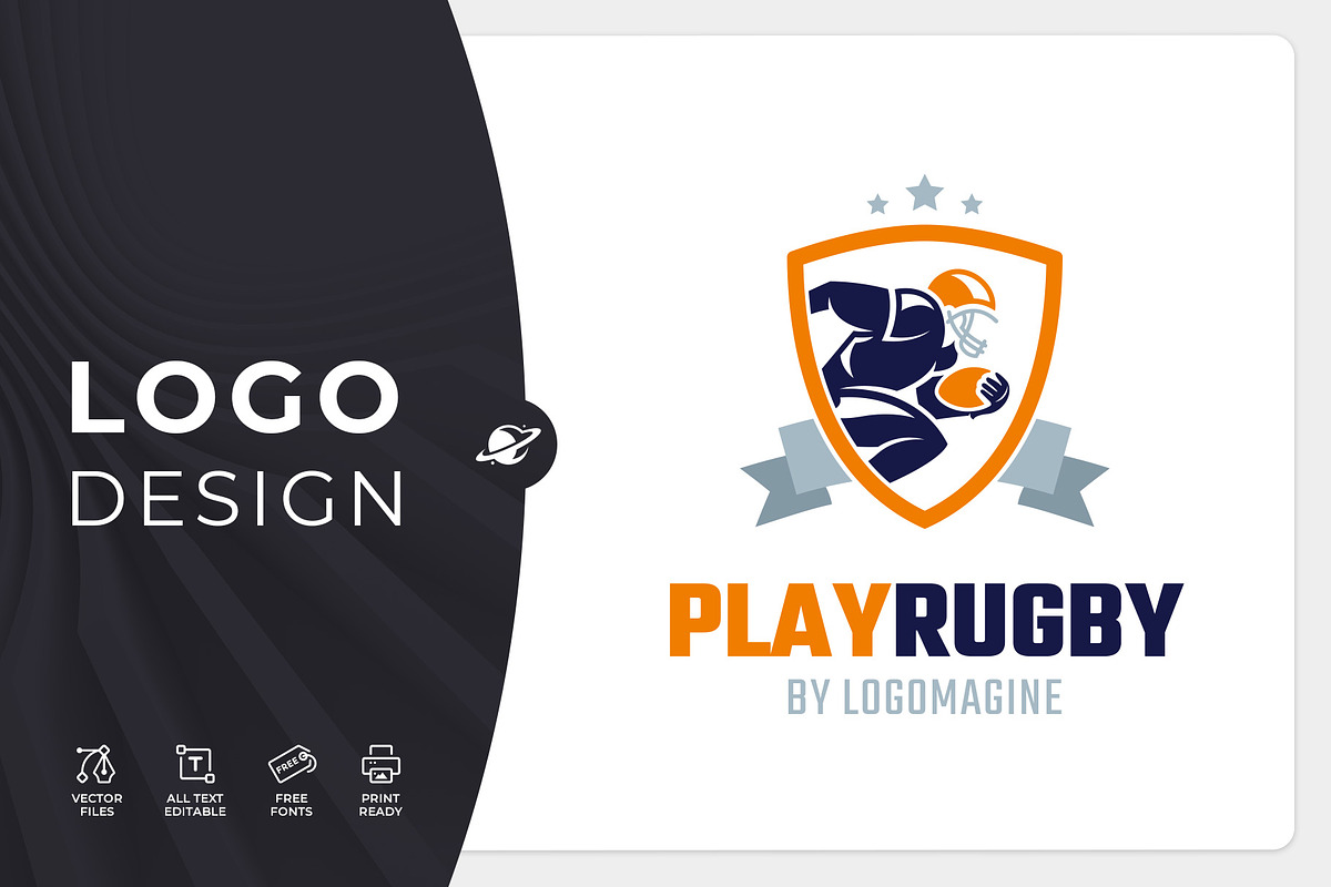 Play Rugby Logo Template, a Branding & Logo Template by LOGOMAGINE (Photo 1 of 16)