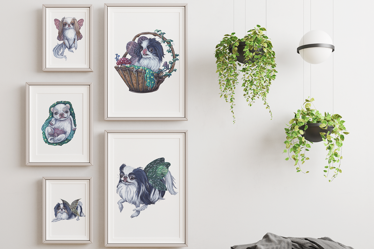 Watercolor and Gouache Dog Fairies, an Illustration by MariaOrtegaDigitals (Photo 6 of 7)