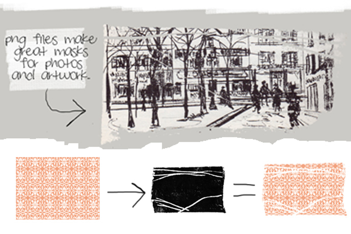 Monoprint Brushes Clipart & Brushes, an Illustration by Colors on Paper (Photo 3 of 3)