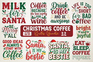 Christmas Coffee Quotes Bundle, an Illustration by RobertsArt