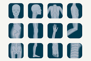 X-rays Skeleton Shots Icons