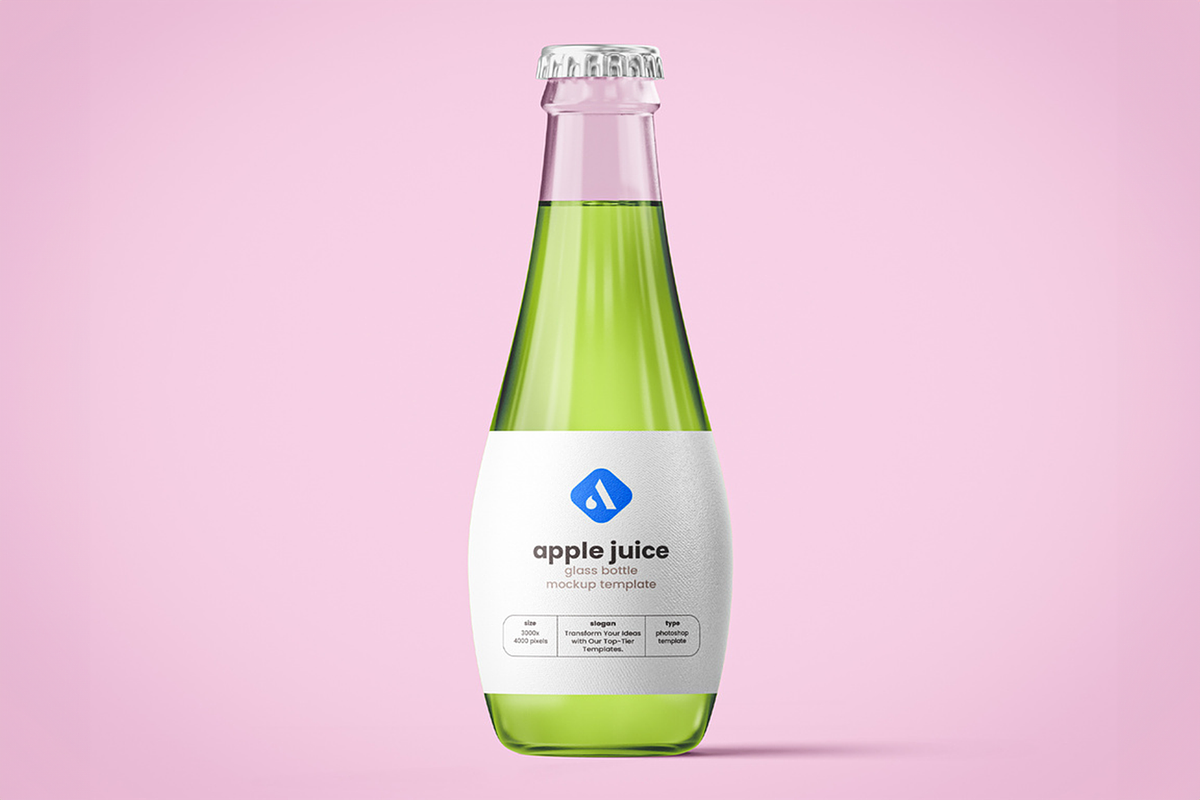 Glass Juice Bottle mockup, a Packaging Mockup by Se٧enStudio (Photo 2 of 2)