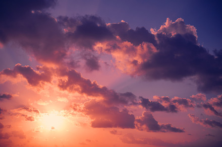 Beautiful bright sunset sky