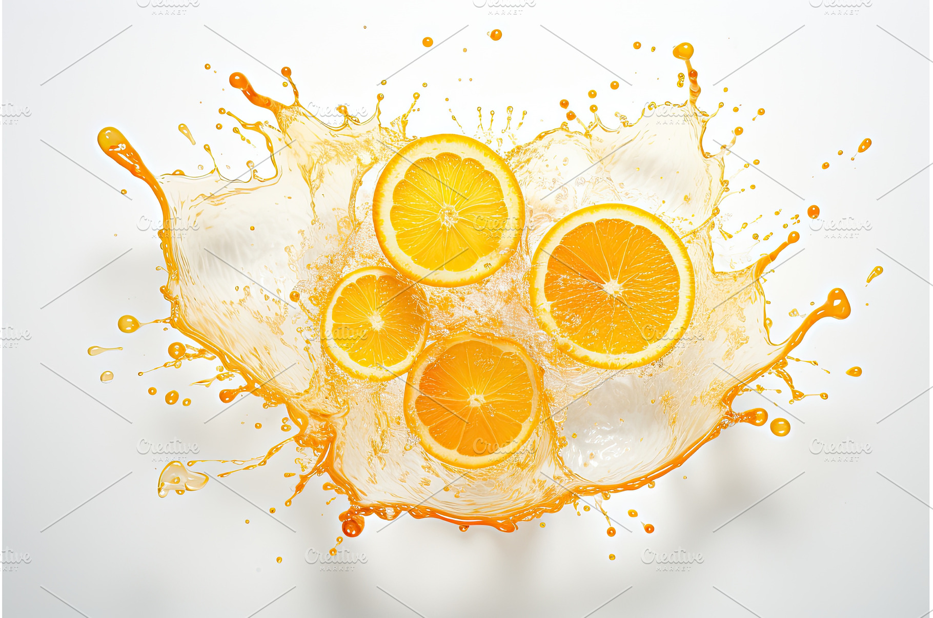 Oranges fruits refreshing splash, a Food & Drink Photo by Neirfy