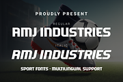 AMJ INDUSTRIES - SPORT FONT, a Sans Serif Font by Dumadistyle (Thumbnail 1 of 9)