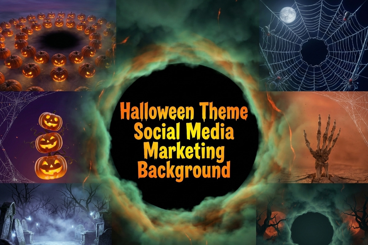 Halloween Theme Social Background, a Background Graphic by Image for Sale (Photo 1 of 3)