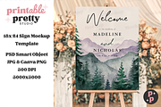 Peach Floral Wedding Sign Mockup PSD, a Product Mockup by Printable Pretty Studio (Thumbnail 6 of 9)