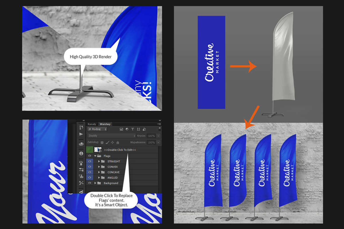 Feather Flags / Bow Flags MockUp, a Mockup by TeddyGraphics (Photo 2 of 4)