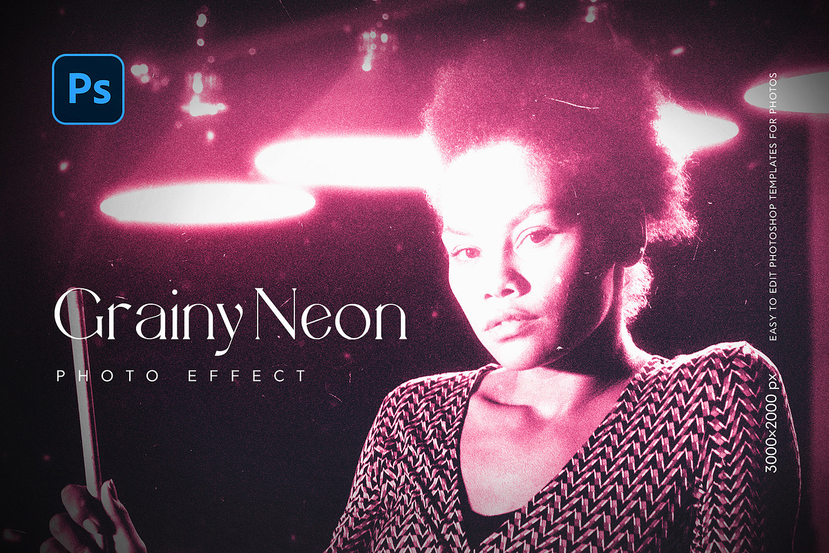 Grainy Neon Photo Effect, a Layer Style Add-On by Andrew Skoch Design (Photo 1 of 6)
