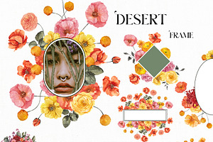 Desert Garden. Watercolor Graphic