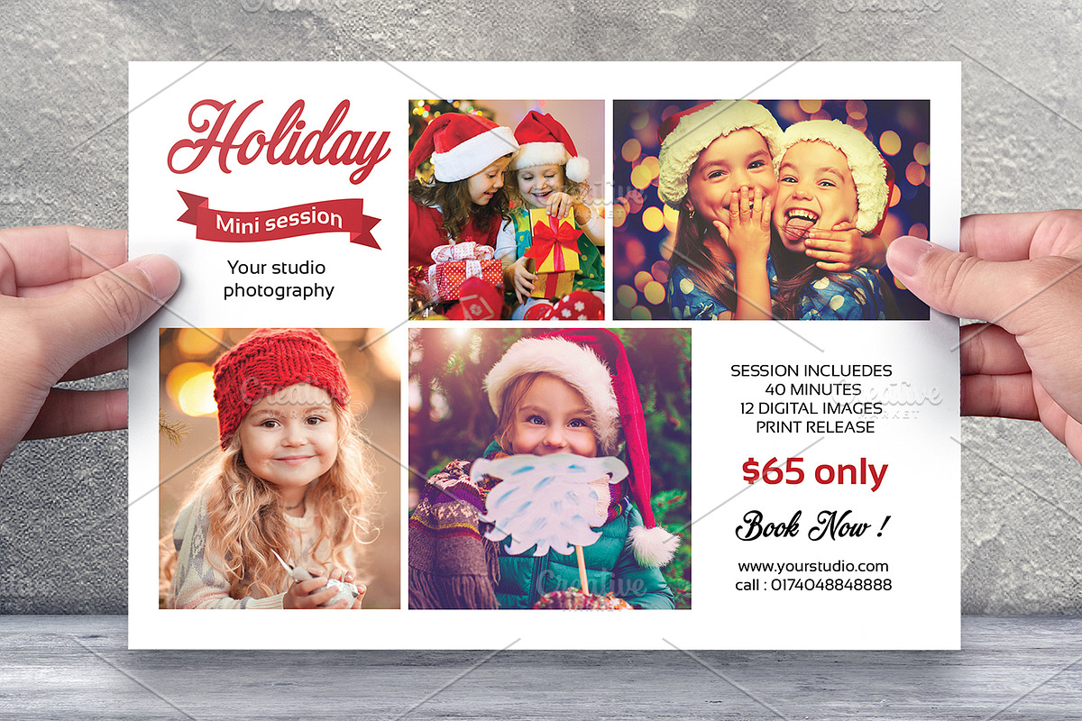 Holiday Mini Session Template-V442, a Flyer Template by Template Shop (Photo 1 of 2)
