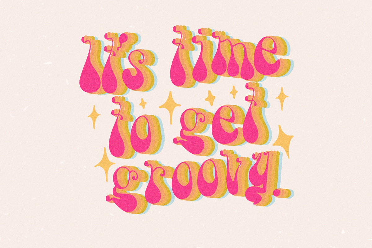 Psychedelic Groove Vintage 70s Font, a Script Font by Dear Darling Design (Photo 2 of 9)