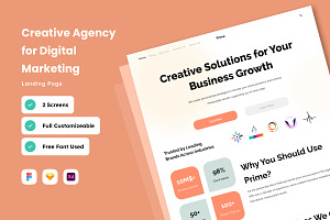 Prime - Creative Agency Landing Page, a Landing Page Template by productype1