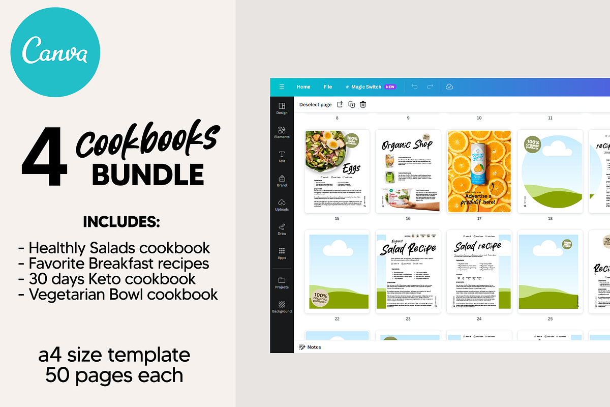 BUNDLE 4 Canva Cookbooks Templates, a Magazine Template by DeLaGranSiete (Photo 7 of 7)