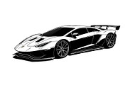 Supercar Vector Collection Bundle, an Illustration by Creativeshirt (Thumbnail 9 of 9)